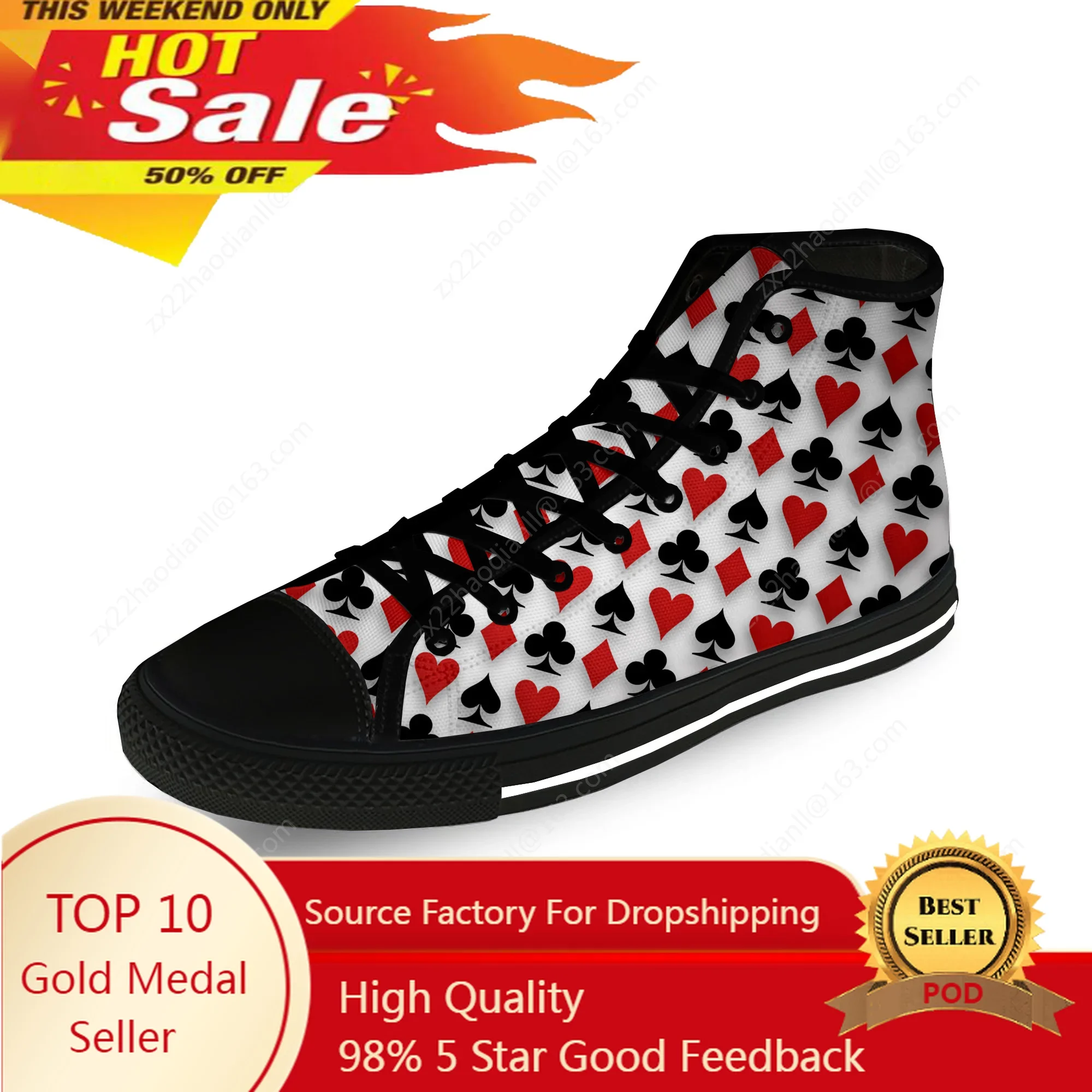 Playing Card Poker Popular Cool Casual Cloth Fashion 3D Print High Top Canvas Shoes Men Women Lightweight Breathable Sneakers
Playing Card Poker Popular Cool Casual Cloth Fashion 3D Print High Top Canvas Shoes Men Women Lightweight Breathable Sneakers