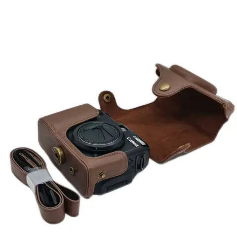 G12 G11 G10 Custodia in ecopelle PU Custodia protettiva con tracolla per Canon G10 G11 G12