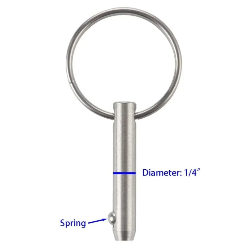 Quick Release Pin Bimini Top Pin 1/4" Diameter for Marine Hardware 316 Stainless Steel Usable Length 38/44/51/65/76/90mm 
Quick Release Pin Bimini Top Pin 1/4" Diameter for Marine Hardware 316 Stainless Steel Usable Length 38/44/51/65/76/90mm