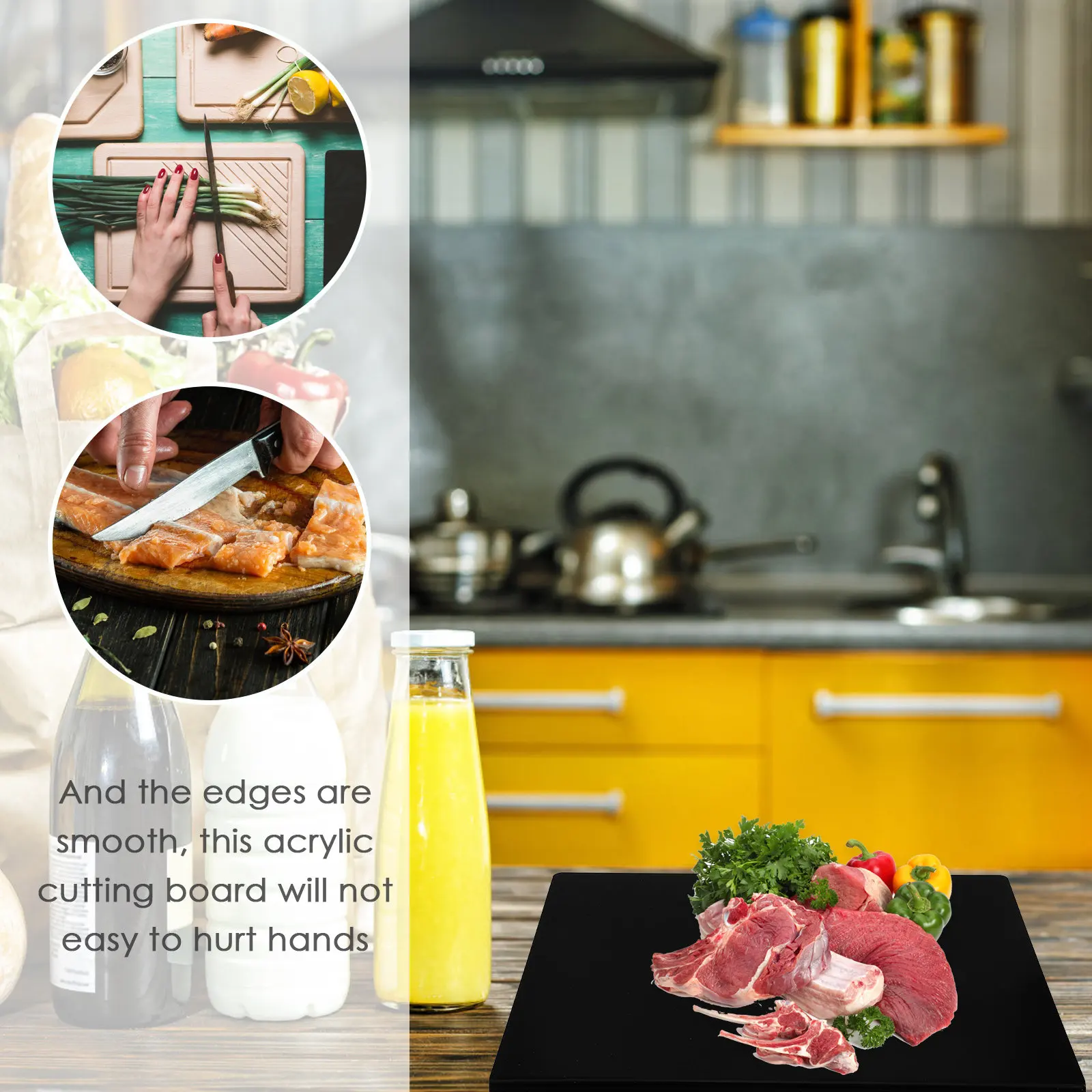Acrylic Nonslip Cutting Board Kitchen Chopping Board Safe Wear-Resistant Smooth Edge Versatile Kitchen Supplies for Fruit Meat
Acrylic Nonslip Cutting Board Kitchen Chopping Board Safe Wear-Resistant Smooth Edge Versatile Kitchen Supplies for Fruit Meat