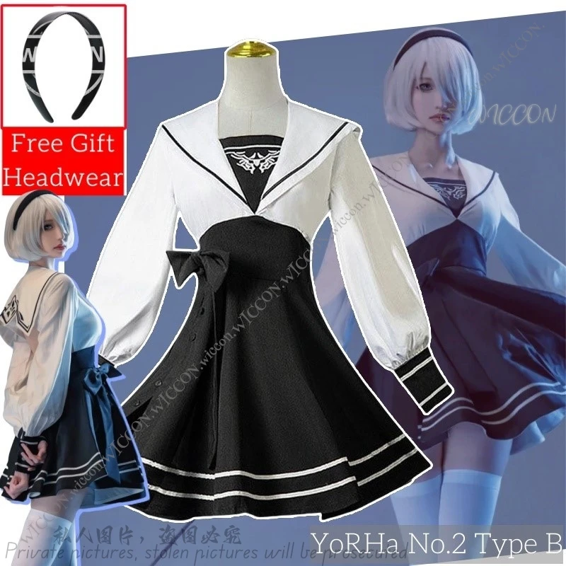 2B YoRHa No.2 Type B Косплей Аниме Игра NieR: Automata Униформа моряка Школьная форма Повседневный наряд Женское платье Comic-Con FreeGift
2B YoRHa No.2 Type B Косплей Аниме Игра NieR: Automata Униформа моряка Школьная форма Повседневный наряд Женское платье Comic-Con FreeGift
