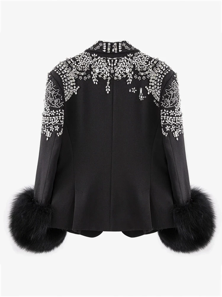 Stage Dance Sparkly Hairy Blazer New Lapel Long Sleeve Slim Fit jackets Fashion Festival Diamonds Party Coat
Stage Dance Sparkly Hairy Blazer New Lapel Long Sleeve Slim Fit jackets Fashion Festival Diamonds Party Coat