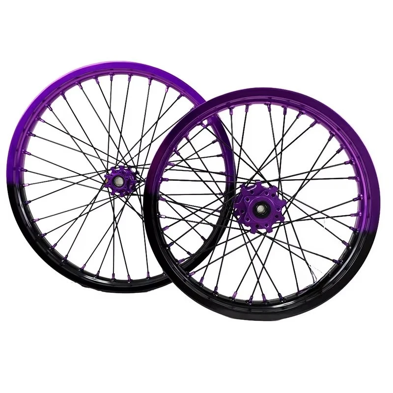 Hot-selling Electric Motorcycle Wheels Rims Set Black Purple Front 1.6*21 Rear 1.85*18 New Anodized Aluminum Alloy Replacement
Hot-selling Electric Motorcycle Wheels Rims Set Black Purple Front 1.6*21 Rear 1.85*18 New Anodized Aluminum Alloy Replacement