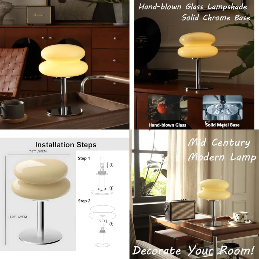 Mushroom Lamp Table Lamp for Night Stands, Mid Century Modern Desk Lamps for Bedroom, Vintage Dimmable Bedside Small Cute Lamps
Mushroom Lamp Table Lamp for Night Stands, Mid Century Modern Desk Lamps for Bedroom, Vintage Dimmable Bedside Small Cute Lamps