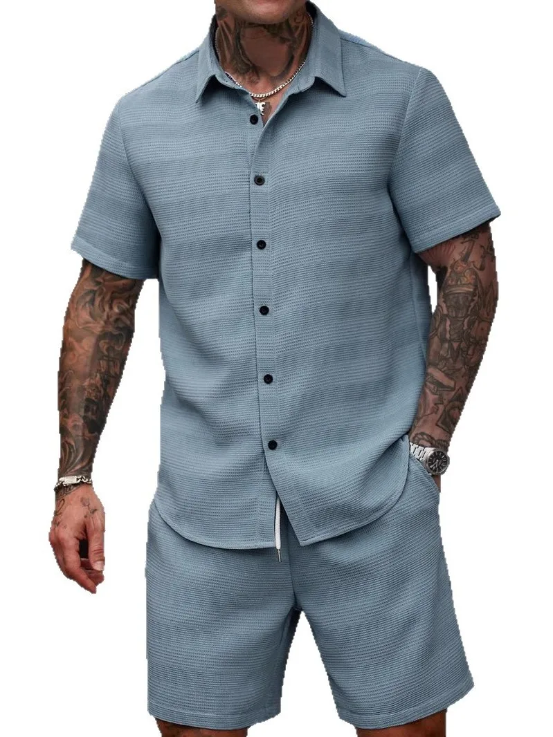 Summer Casual Men's irt orts Set Pure Color Embroidery ort Sve Vaion Sle Cotton Blend Fabric Hidden Stripe Pattern
Summer Casual Men's irt orts Set Pure Color Embroidery ort Sve Vaion Sle Cotton Blend Fabric Hidden Stripe Pattern