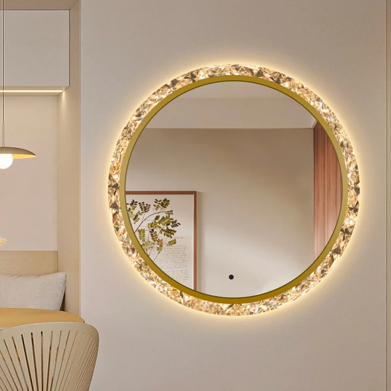 Nordic Smart Bathroom Mirrors Home Framed Bath Mirrors with LED Light Creative Light Luxury Wall-mounted Bedroom Vanity Mirror
Nordic Smart Bathroom Mirrors Home Framed Bath Mirrors with LED Light Creative Light Luxury Wall-mounted Bedroom Vanity Mirror