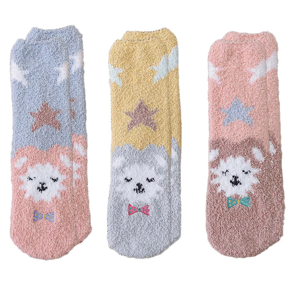 3 Pairs Coral Fleece 95% Polyester 5% Spandex Warm Mid Tube Female Sleep Soft Wear Resistant Elastic Socks Household Floor Socks
3 Pairs Coral Fleece 95% Polyester 5% Spandex Warm Mid Tube Female Sleep Soft Wear Resistant Elastic Socks Household Floor Socks
