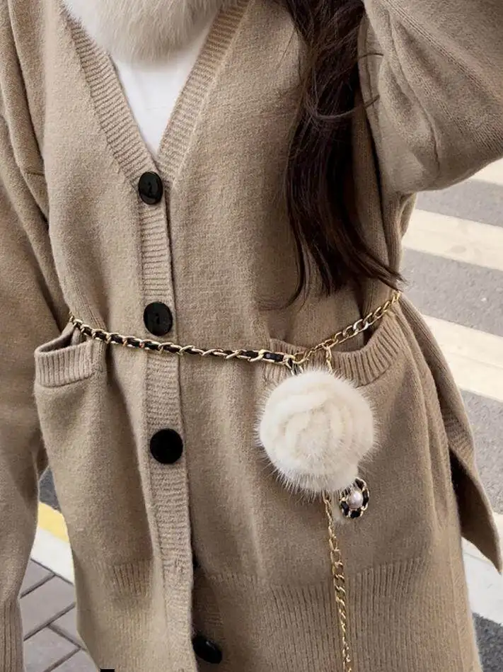 Fashionable Floral New Rose Real Mink Fur Belt Women's Elegant Waist Cinching Fur Cuirassette Trendy Accessory
Fashionable Floral New Rose Real Mink Fur Belt Women's Elegant Waist Cinching Fur Cuirassette Trendy Accessory