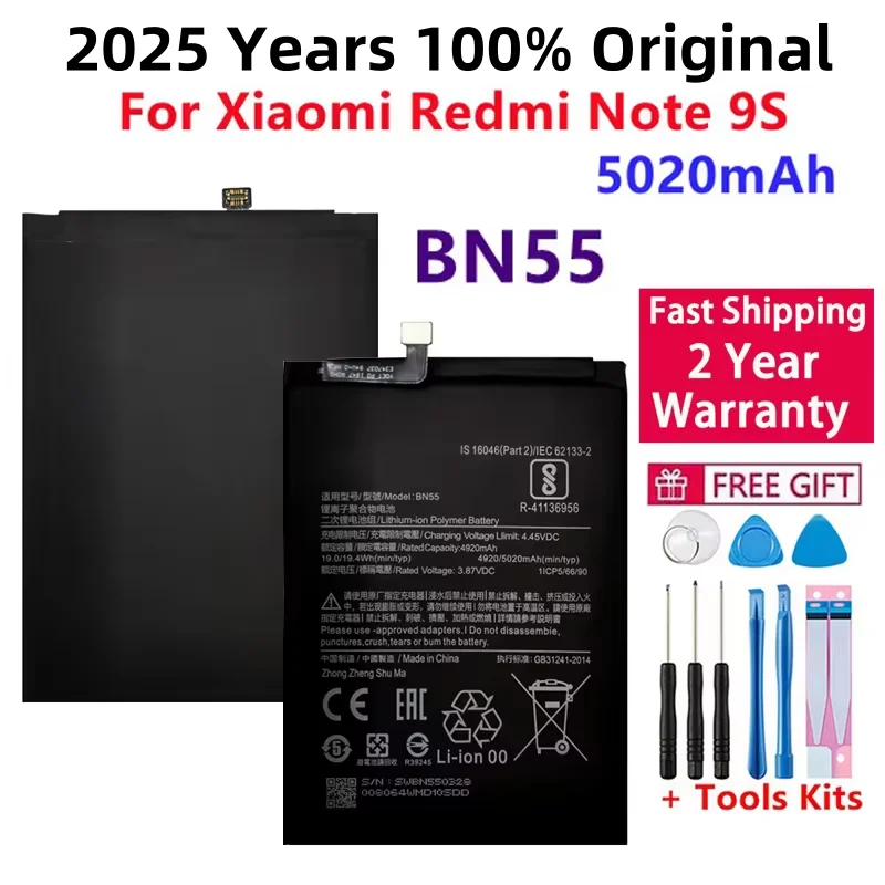 Replacement Battery For Xiaomi Redmi Note 9S, 100% Original, Genuine Phone Battery, Fast Shipping, Note9S BN55, 5020mAh
Replacement Battery For Xiaomi Redmi Note 9S, 100% Original, Genuine Phone Battery, Fast Shipping, Note9S BN55, 5020mAh