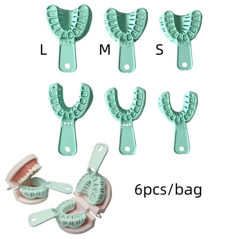 6 шт., стоматологический слепочный лоток S/M/L, одноразовый пластиковый лоток для удаления плесени, лоток для зубных имплантатов, ортодонтический стоматологический лоток, инструмент
6 шт., стоматологический слепочный лоток S/M/L, одноразовый пластиковый лоток для удаления плесени, лоток для зубных имплантатов, ортодонтический стоматологический лоток, инструмент