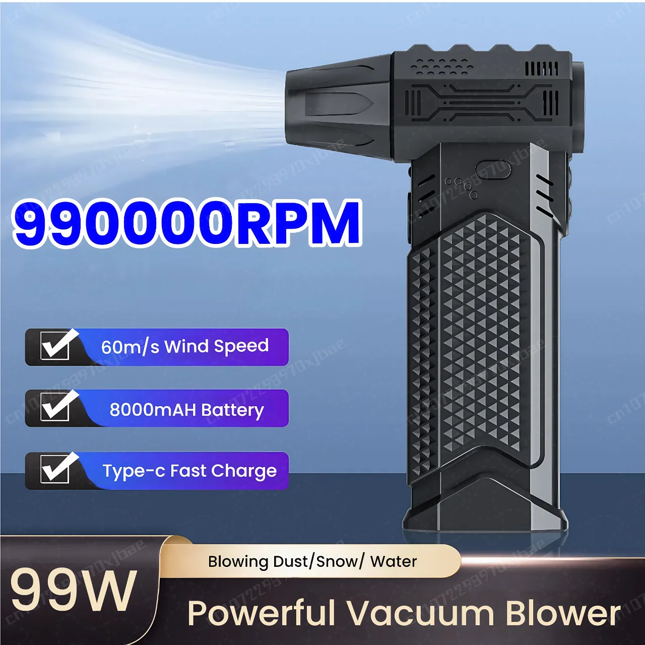 990000RPM Powerful Vacuum Blower Wind Speed 60m/s Brushless Motor Turbo Fan Jet Strong Power Compressed Air Duster For Keyboard
990000RPM Powerful Vacuum Blower Wind Speed 60m/s Brushless Motor Turbo Fan Jet Strong Power Compressed Air Duster For Keyboard