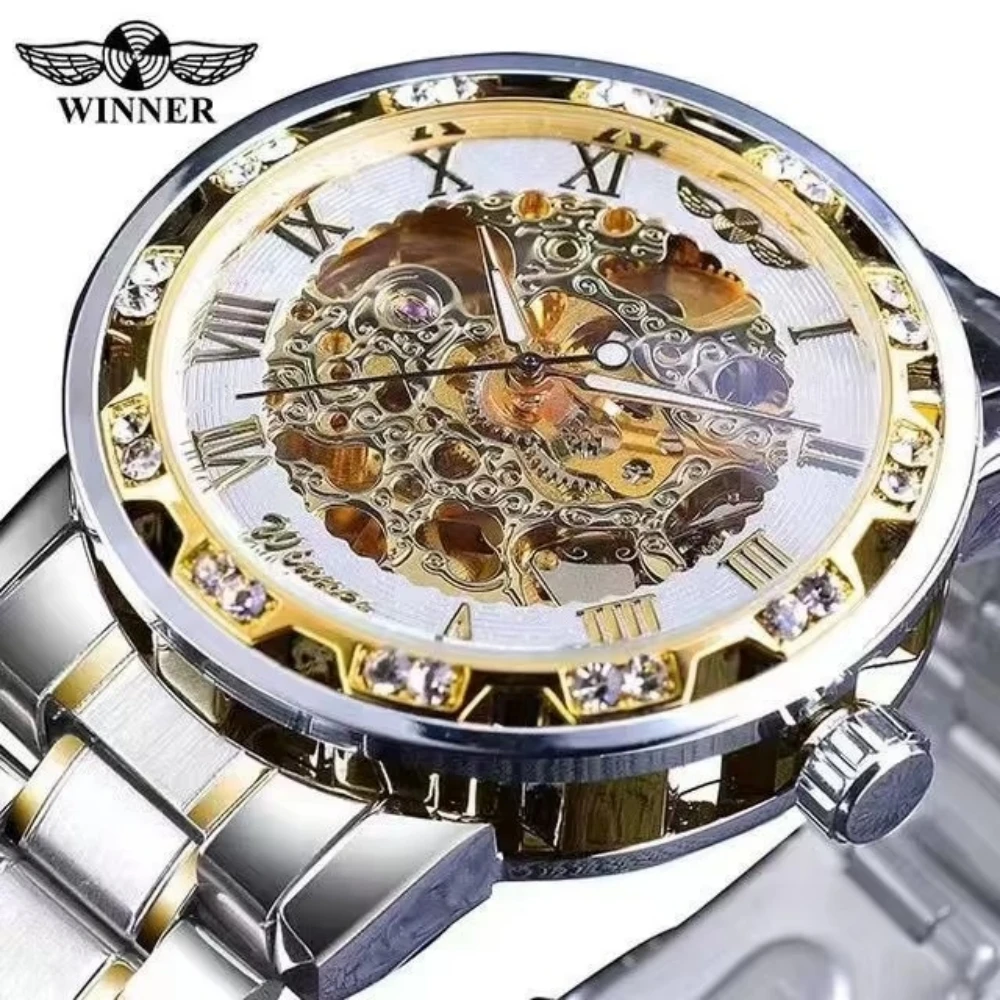 Men's Mechanical Skeleton Wrist Watch 1Pc Silver Exquisite Diamond Gear Movement Business Luxury Gift
Men's Mechanical Skeleton Wrist Watch 1Pc Silver Exquisite Diamond Gear Movement Business Luxury Gift