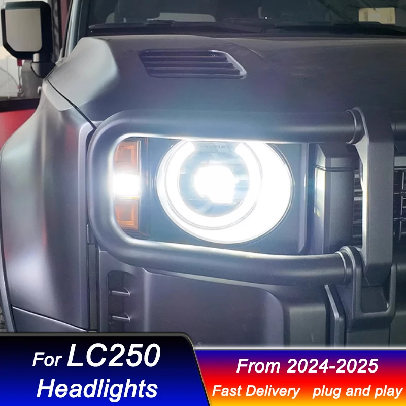 Горячие автомобильные фары для Toyota Prado LC250 24-25, новый стиль, светодиодные фары, обновление DRL, динамическая сигнальная лампа, передний светильник в сборе
Горячие автомобильные фары для Toyota Prado LC250 24-25, новый стиль, светодиодные фары, обновление DRL, динамическая сигнальная лампа, передний светильник в сборе