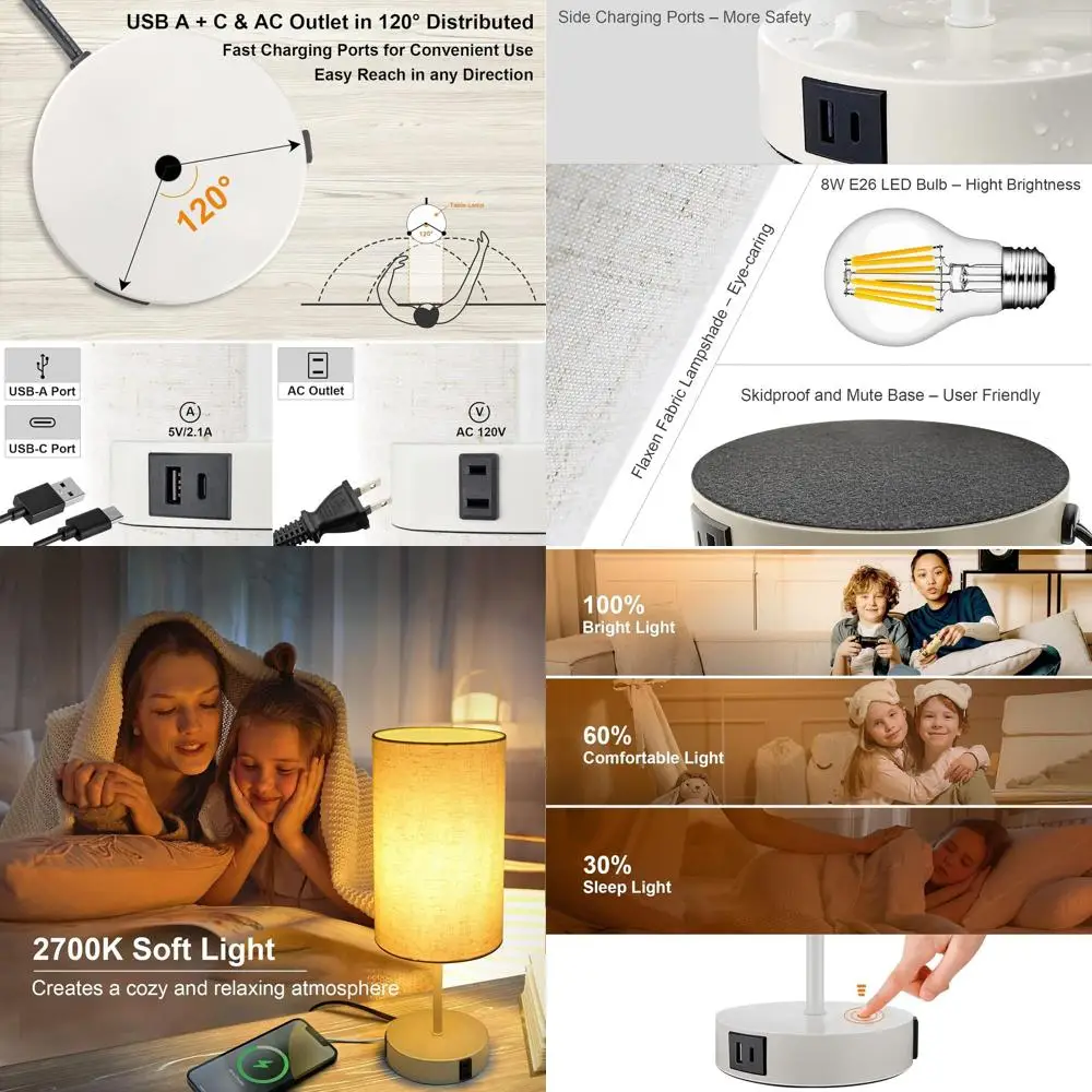 Прикроватные светильники с сенсорным управлением, 2 шт., с USB-портами и розеткой переменного тока, 3-уровневая регулировка яркости, современный белый дизайн, 7 Вт, 800 лм, в комплекте
Прикроватные светильники с сенсорным управлением, 2 шт., с USB-портами и розеткой переменного тока, 3-уровневая регулировка яркости, современный белый дизайн, 7 Вт, 800 лм, в комплекте