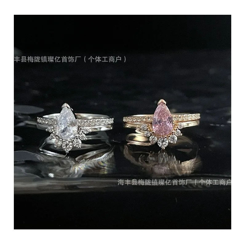 Shijia Two-in-one Ring, Water Drop-shaped Imitation Crystal Inlay Stacked and Worn Combination Double Ring, Niche Exquisite Jewe
Shijia Two-in-one Ring, Water Drop-shaped Imitation Crystal Inlay Stacked and Worn Combination Double Ring, Niche Exquisite Jewe