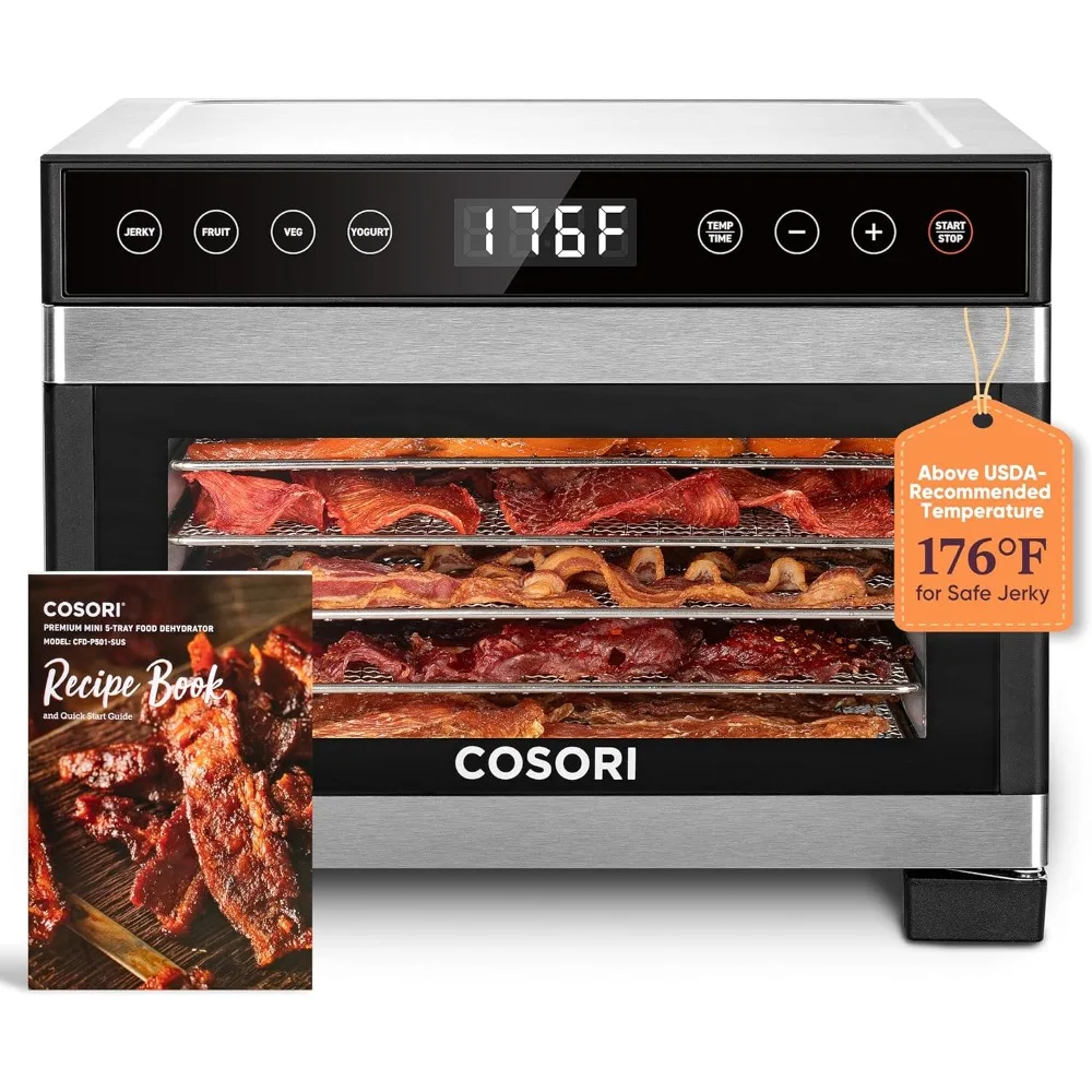 Food Dehydrator for Jerky, 176°F Temperature Control, 5 Stainless Steel Trays Dryer Machine, 4 Presets, 48H Timer for Dog Treats
Food Dehydrator for Jerky, 176°F Temperature Control, 5 Stainless Steel Trays Dryer Machine, 4 Presets, 48H Timer for Dog Treats