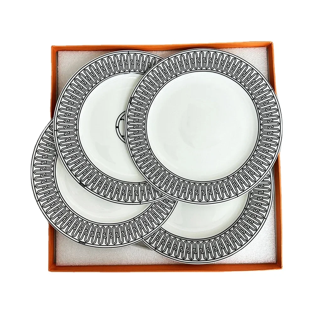 8-Inch 4-Piece Set Ceramic Dinner Plates Black Line Ceramic Dish Charger Plate Yellow Grid Dinnerware Plate Set Serving Dish
8-Inch 4-Piece Set Ceramic Dinner Plates Black Line Ceramic Dish Charger Plate Yellow Grid Dinnerware Plate Set Serving Dish