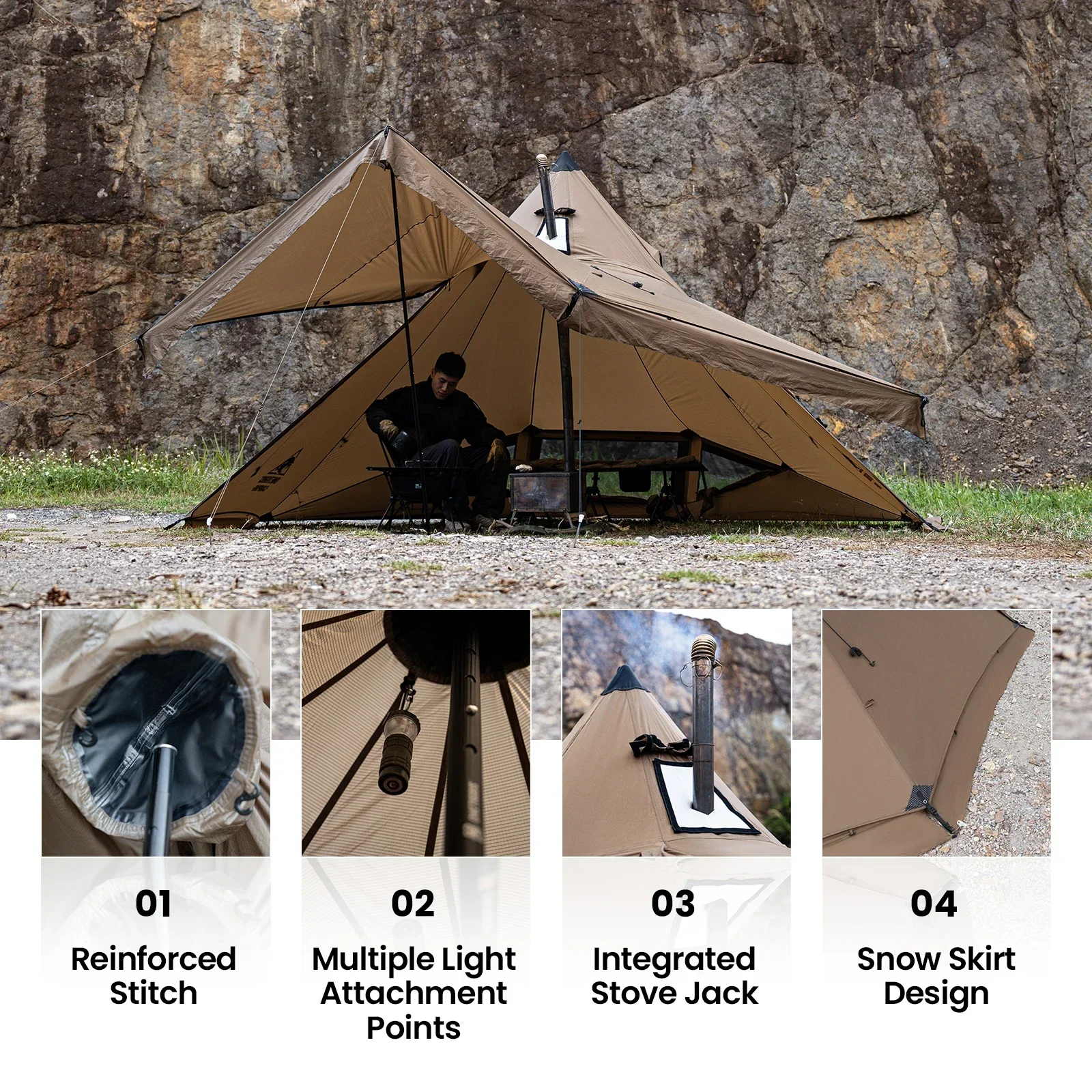 2-6 Person Winter Thermal Camping Tent With Stove Jack Support Pole 3D Vent Outdoor Fire Stove Windproof Shelter Equipment
2-6 Person Winter Thermal Camping Tent With Stove Jack Support Pole 3D Vent Outdoor Fire Stove Windproof Shelter Equipment