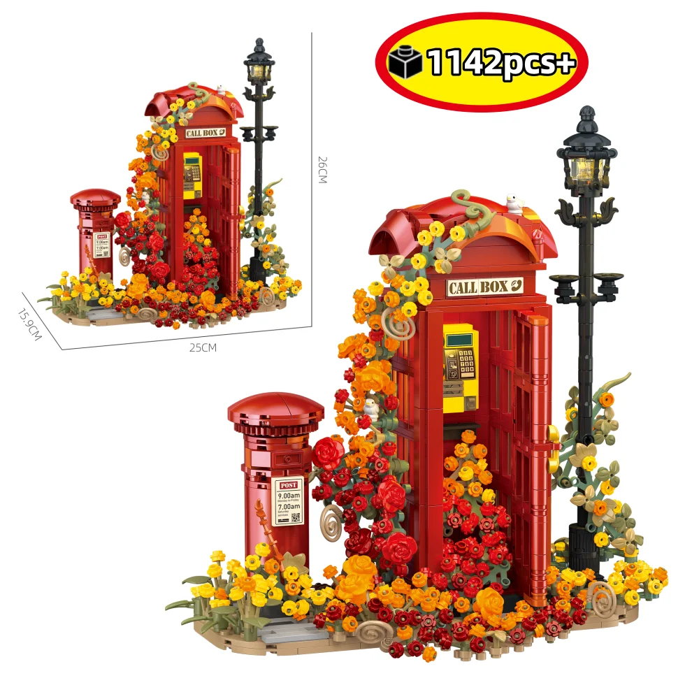 STEM Creative Vintage Telephone Booth Eternal Flower Building Blocks City DIY Street View Model Birthday Gifts For Kids 1142PCS
STEM Creative Vintage Telephone Booth Eternal Flower Building Blocks City DIY Street View Model Birthday Gifts For Kids 1142PCS