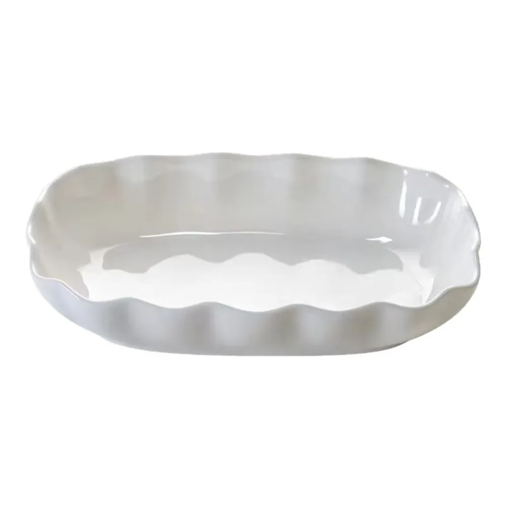 Creative Ceramic Ruffled Edge Serving Plate Heat-resistant Large Capacity Meal Plate Nordic Rectangular Salad Dish Oven
Creative Ceramic Ruffled Edge Serving Plate Heat-resistant Large Capacity Meal Plate Nordic Rectangular Salad Dish Oven