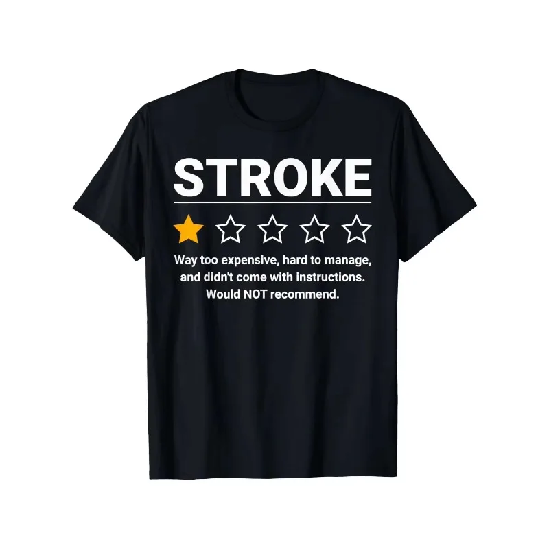 Funny Stroke Awareness T-Shirt Would Not Recommend Humorous Brain Attack Design Rating System Casual Round Neck Tee
Funny Stroke Awareness T-Shirt Would Not Recommend Humorous Brain Attack Design Rating System Casual Round Neck Tee