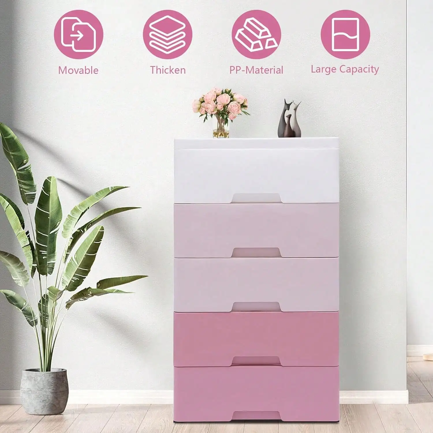 Plastic Drawers Dresser For Bedroom Storage Cabinet With 5 Drawers Craft Organizer Storage For Clothes, Towels,Toys
Plastic Drawers Dresser For Bedroom Storage Cabinet With 5 Drawers Craft Organizer Storage For Clothes, Towels,Toys