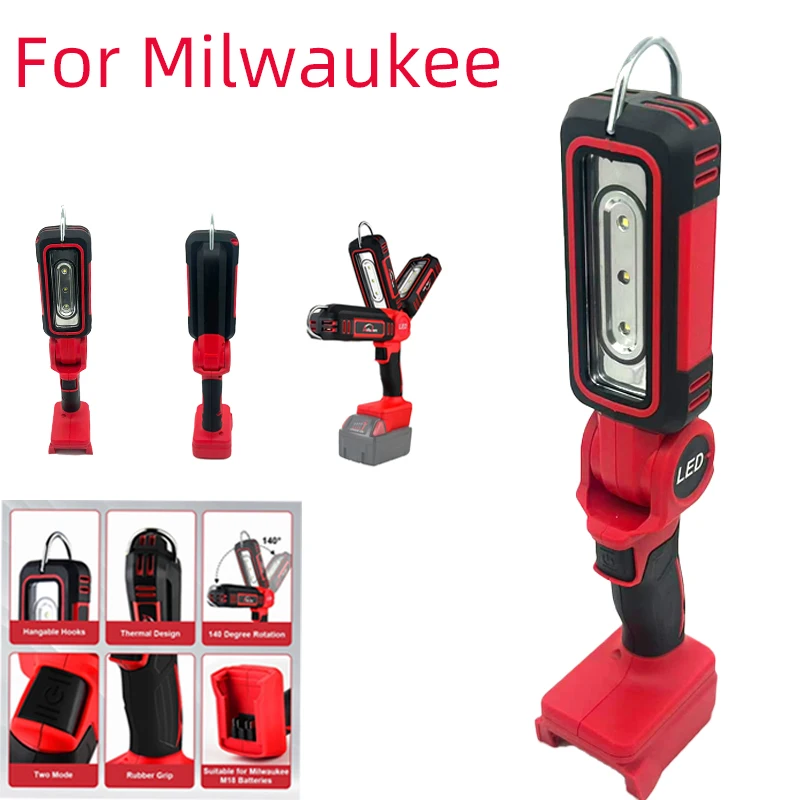 Portable Wireless LED Work Light A Handheld Floodlight Compatible for Milwaukee 18/20V Batteries A Folding Torch with A Hook
Portable Wireless LED Work Light A Handheld Floodlight Compatible for Milwaukee 18/20V Batteries A Folding Torch with A Hook