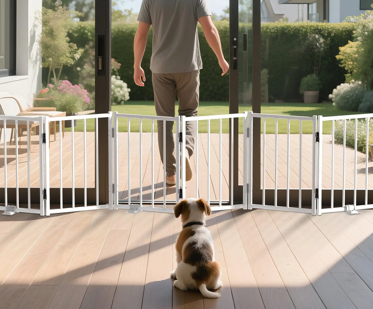 16.5" Foldable Dog Gate, 72" Wide, No Tools Needed, White
16.5" Foldable Dog Gate, 72" Wide, No Tools Needed, White