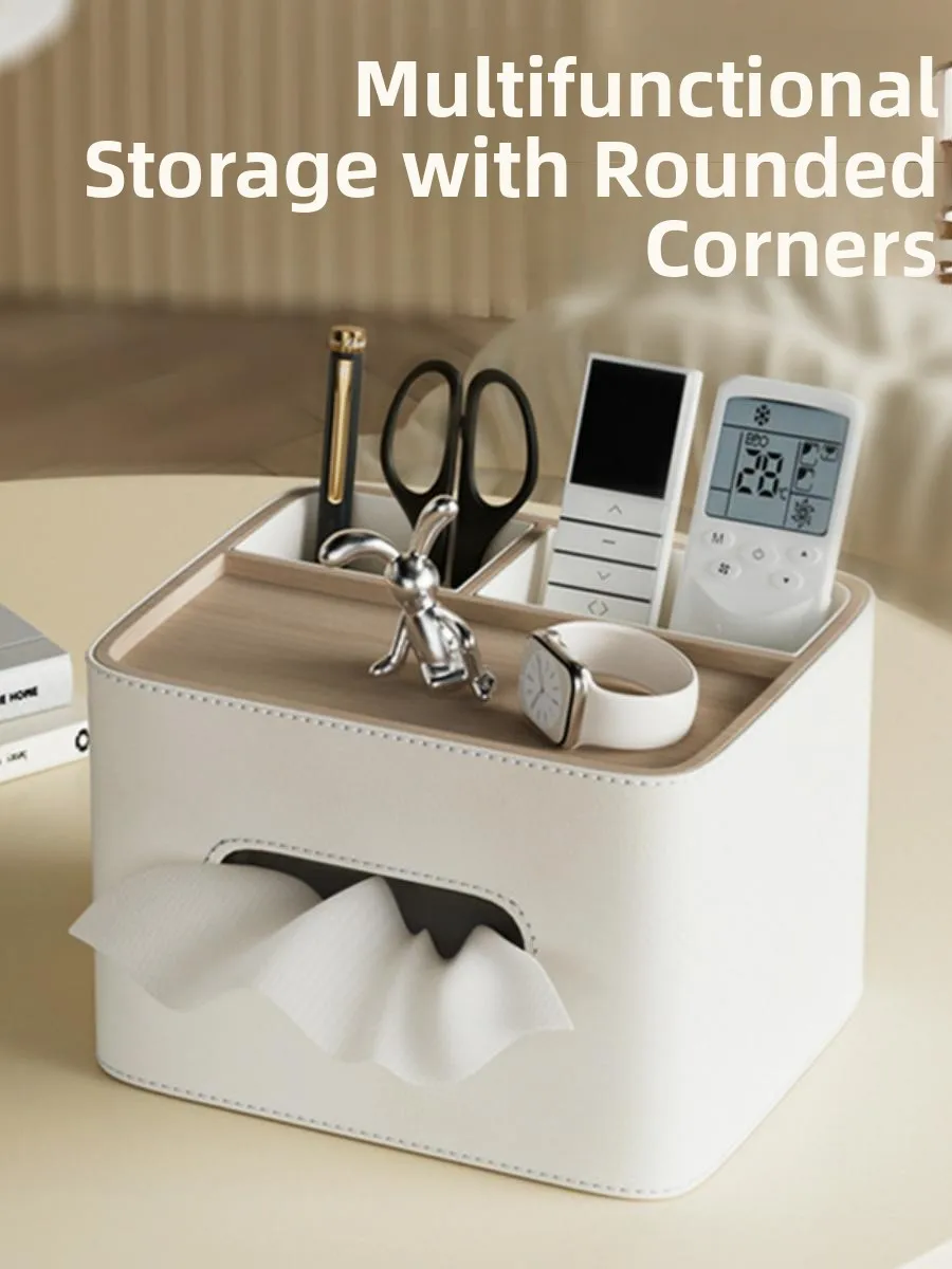 Creative Living Room Tissue Box Phone Holder Remote Control Storage Box Multi-Function Desktop Organizer