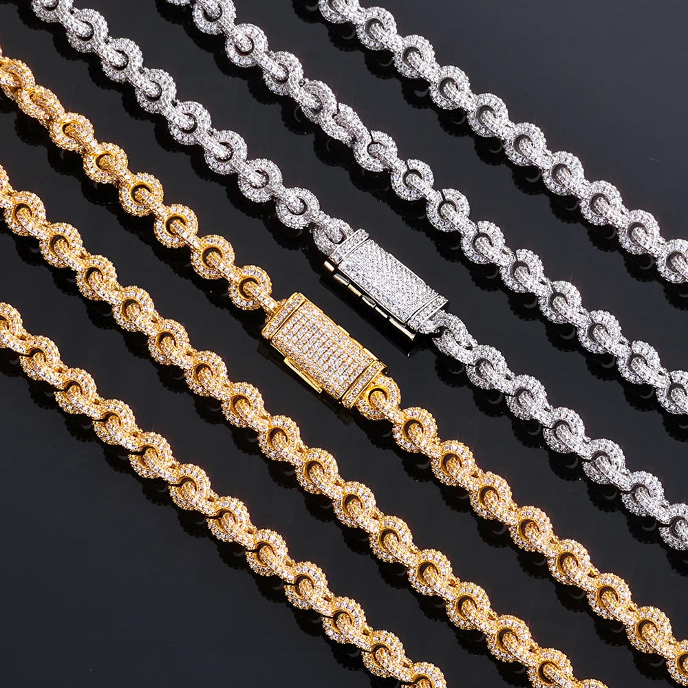 Hot Selling Full Pave 5A Cubic Zirconia 8-character Chain Bling Iced Miami Cuban Link Necklace for Gift Hip Hop Jewelry
Hot Selling Full Pave 5A Cubic Zirconia 8-character Chain Bling Iced Miami Cuban Link Necklace for Gift Hip Hop Jewelry