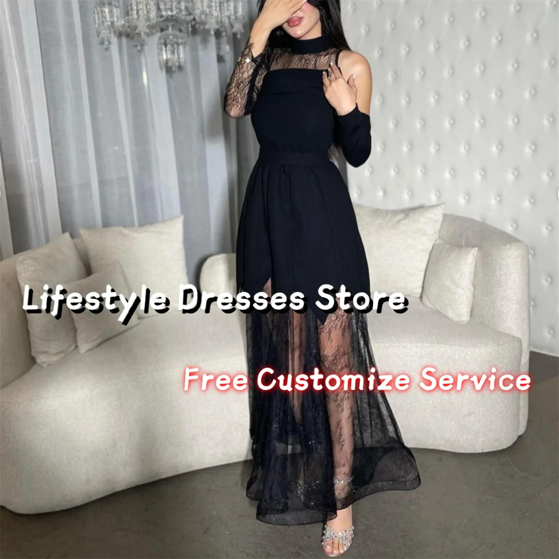 Black Lace Patchwork Elegant Evening Dresses 2024 Asymmetrical A-line Party Gown Long Sleeves Prom Dress vestidos de gala
Black Lace Patchwork Elegant Evening Dresses 2024 Asymmetrical A-line Party Gown Long Sleeves Prom Dress vestidos de gala