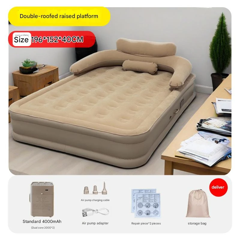 PVC Air Mattress With Pillow Automatic Inflatable Bed Air Cushion Household Outdoor Tent Camping Mattress With Built-In Air Pump
PVC Air Mattress With Pillow Automatic Inflatable Bed Air Cushion Household Outdoor Tent Camping Mattress With Built-In Air Pump