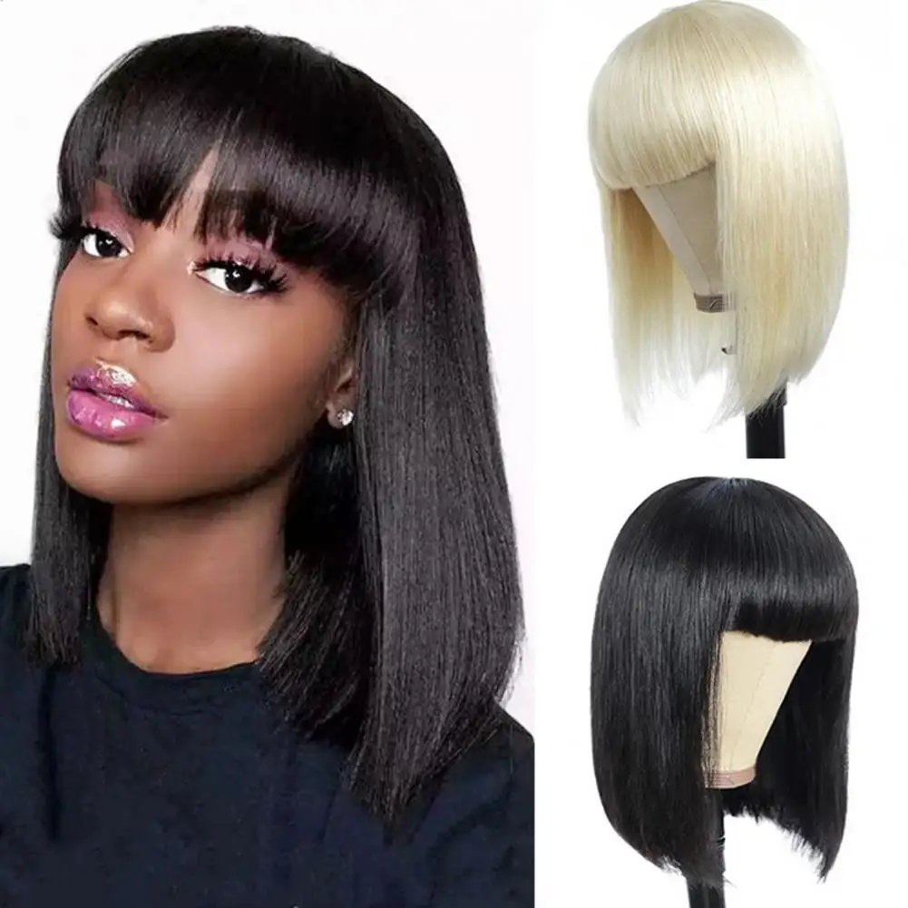 Женский короткий прямой парик с челкой, натуральный шелковистый, термостойкий, из высокотемпературного волокна, женский парик-каре, блонд, черный, синтетические волосы
Женский короткий прямой парик с челкой, натуральный шелковистый, термостойкий, из высокотемпературного волокна, женский парик-каре, блонд, черный, синтетические волосы