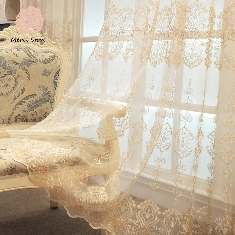 Luxury European Blue Embroidered Sheer Curtains for Living Room Bedroom Thermal Insulated High End Voile Drapes Custom Tulle
Luxury European Blue Embroidered Sheer Curtains for Living Room Bedroom Thermal Insulated High End Voile Drapes Custom Tulle
