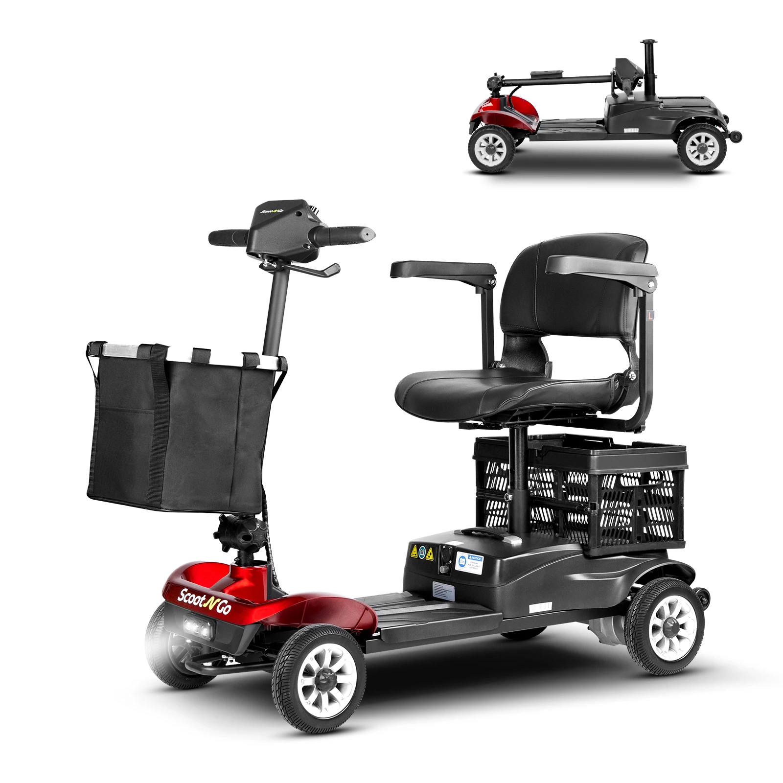 Mobility Scooter Scootngo для пожилых людей и взрослых, устройство для инвалидной коляски с двумя корзинами, 4-колесные мобильные скутеры
Mobility Scooter Scootngo для пожилых людей и взрослых, устройство для инвалидной коляски с двумя корзинами, 4-колесные мобильные скутеры