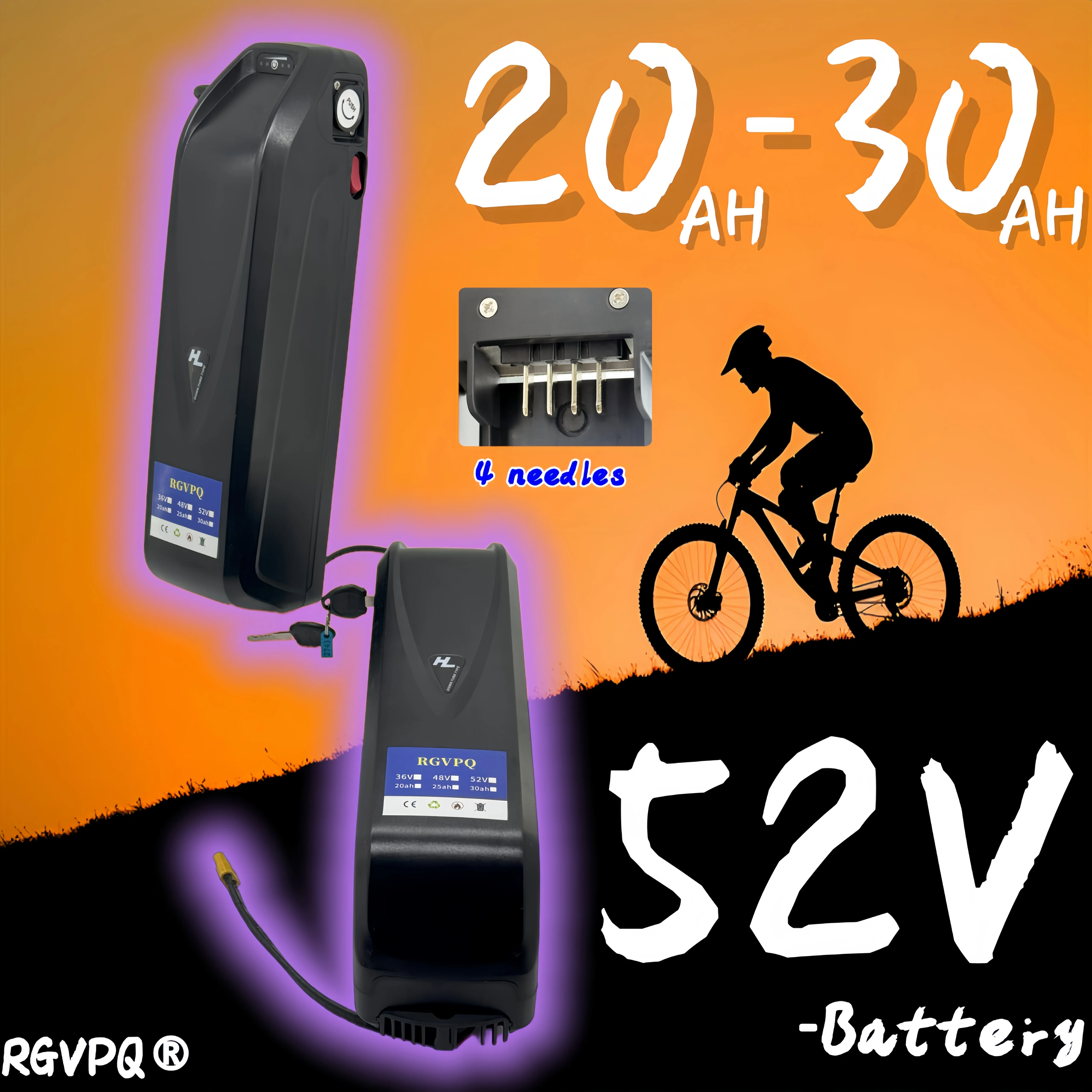 New waterproof 4-pin Hailong battery 18650 52V 20Ah UPP electric bicycle 1500W 1000W 500W motor lithium battery pack+charger
New waterproof 4-pin Hailong battery 18650 52V 20Ah UPP electric bicycle 1500W 1000W 500W motor lithium battery pack+charger