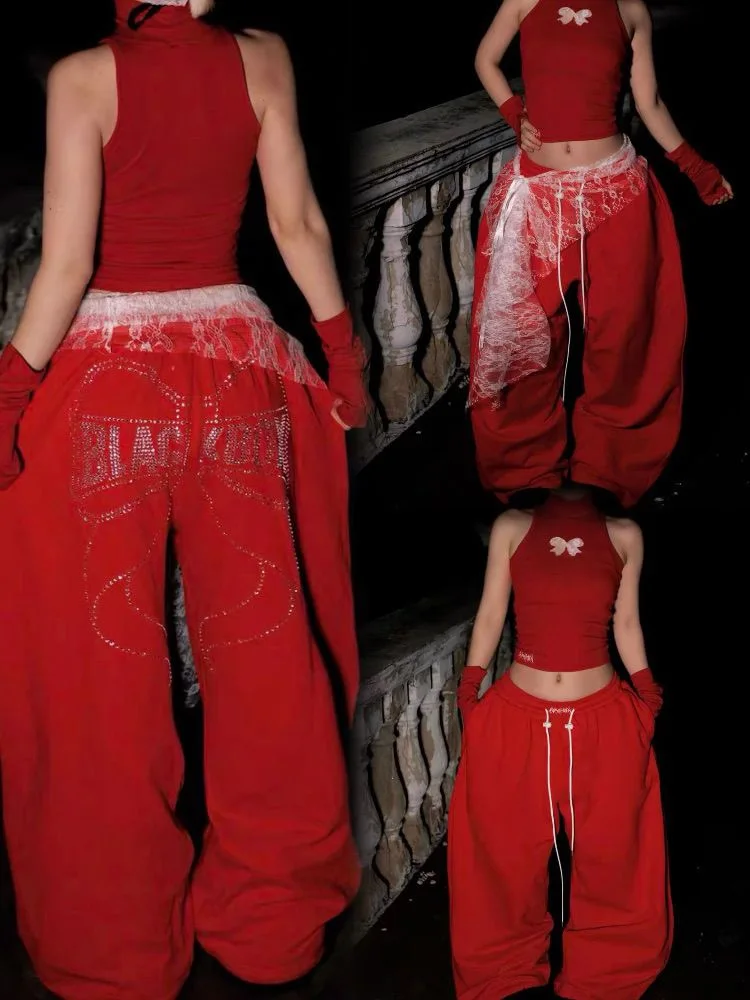 American Original Knot Rhinestone Letter Casual Pants Women Loose Straight Leg Wide Leg Jazz Hip Hop Dancing Pants
American Original Knot Rhinestone Letter Casual Pants Women Loose Straight Leg Wide Leg Jazz Hip Hop Dancing Pants