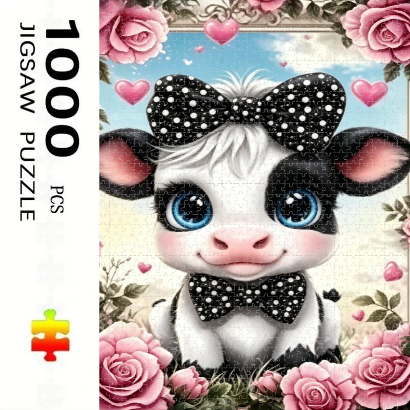 500 PCS Jigsaw Puzzle Cute Cow Pink Rose Frame Perfect for DIY Creative Fun with Family,Gift ,teasing Toy
500 PCS Jigsaw Puzzle Cute Cow Pink Rose Frame Perfect for DIY Creative Fun with Family,Gift ,teasing Toy