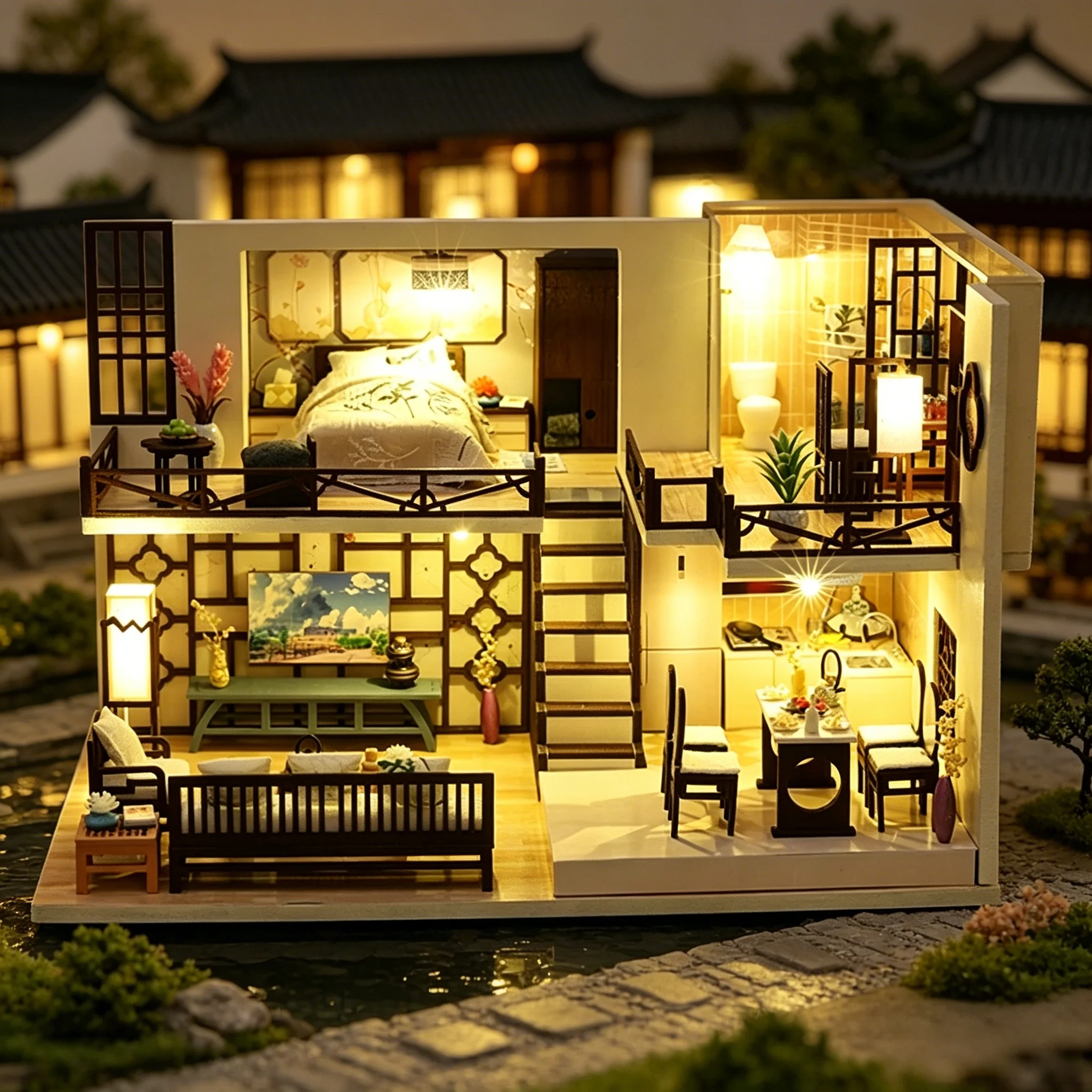 Chinese Style DIY Wooden Doll House Assembly Model Kit 3d Puzzle Birthday Gifts for Adults Home Decor Micro Villa Model
Chinese Style DIY Wooden Doll House Assembly Model Kit 3d Puzzle Birthday Gifts for Adults Home Decor Micro Villa Model
