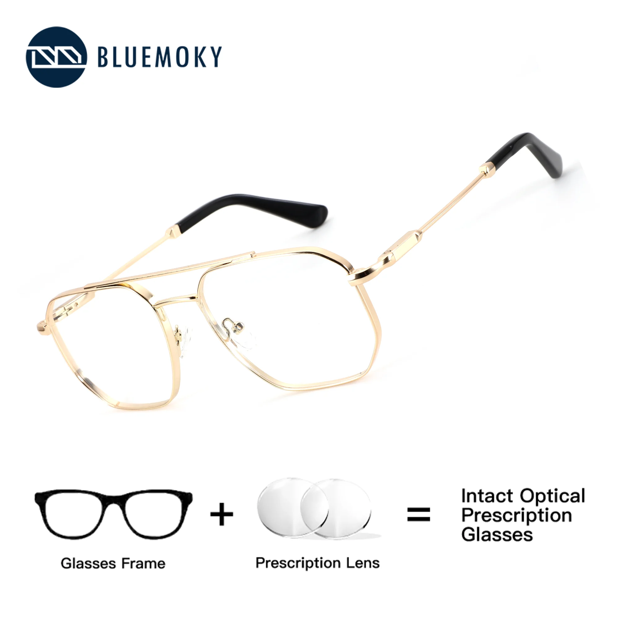 BLUEMOKY (L Size) Metal Pilot Prescription Glasses Men Progressive Medical Lenses Photochromic Anti Blue Light Optical Myopia
BLUEMOKY (L Size) Metal Pilot Prescription Glasses Men Progressive Medical Lenses Photochromic Anti Blue Light Optical Myopia