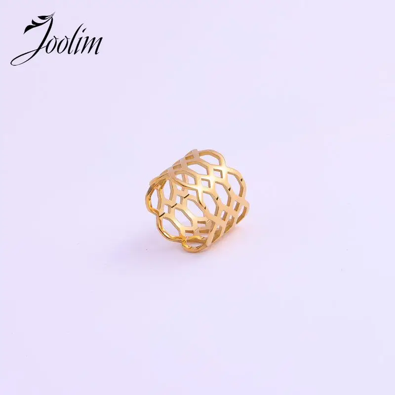 Joolim Jewelry High End PVD Tarnish Free Permanent Retro Dainty Wide Hollow Multi-layer Stainless Steel Finger Ring for Women
Joolim Jewelry High End PVD Tarnish Free Permanent Retro Dainty Wide Hollow Multi-layer Stainless Steel Finger Ring for Women