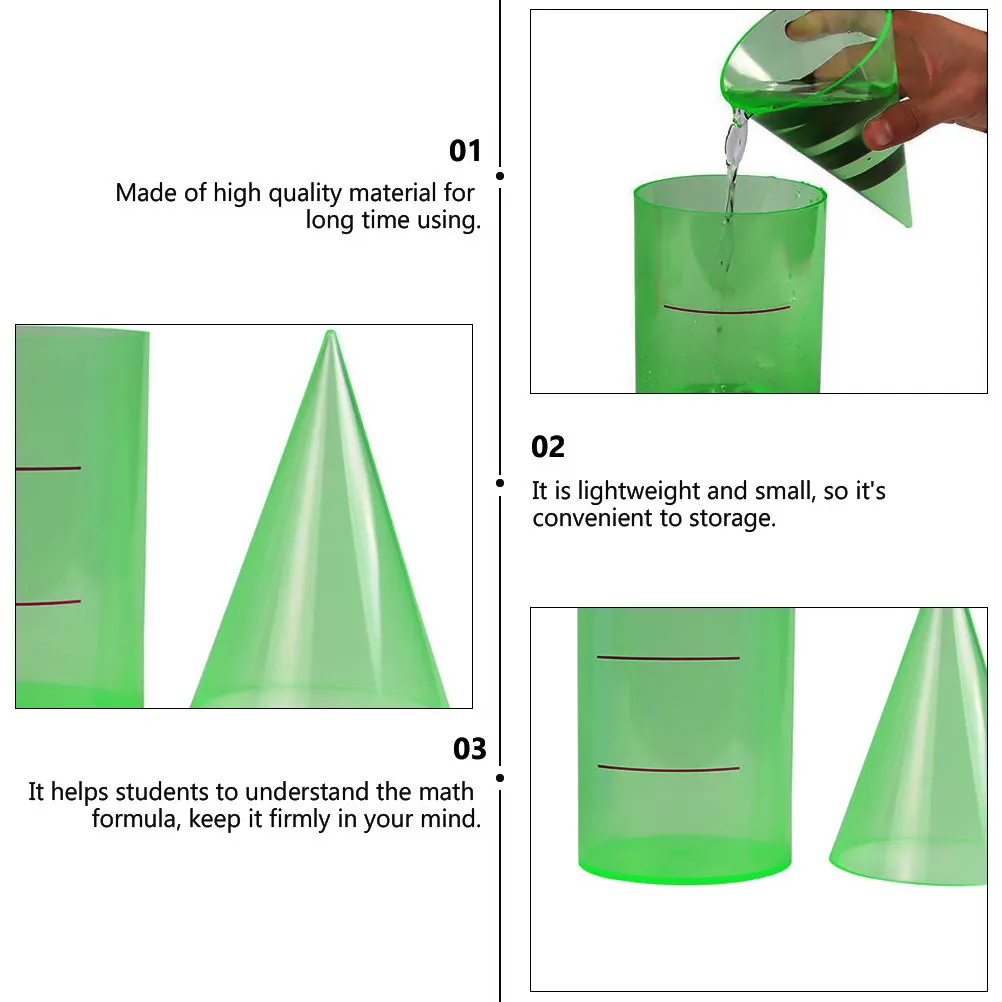 2Pcs Cylinder Cone Transparent Geometric Volume Ratio Demonstrator Teaching Tool for Math Learning and Formula Understanding
2Pcs Cylinder Cone Transparent Geometric Volume Ratio Demonstrator Teaching Tool for Math Learning and Formula Understanding