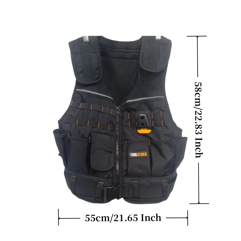 TOOLSTACK Multifunctional Tool Vest Durable Oxford Cloth Breathable Work Vest Outdoor High-capacity Tool Storage Waistcoat
TOOLSTACK Multifunctional Tool Vest Durable Oxford Cloth Breathable Work Vest Outdoor High-capacity Tool Storage Waistcoat