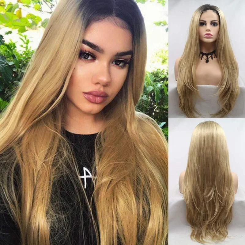 Gradient color long curly hair synthetic high-temperature fiber daily wig
Gradient color long curly hair synthetic high-temperature fiber daily wig