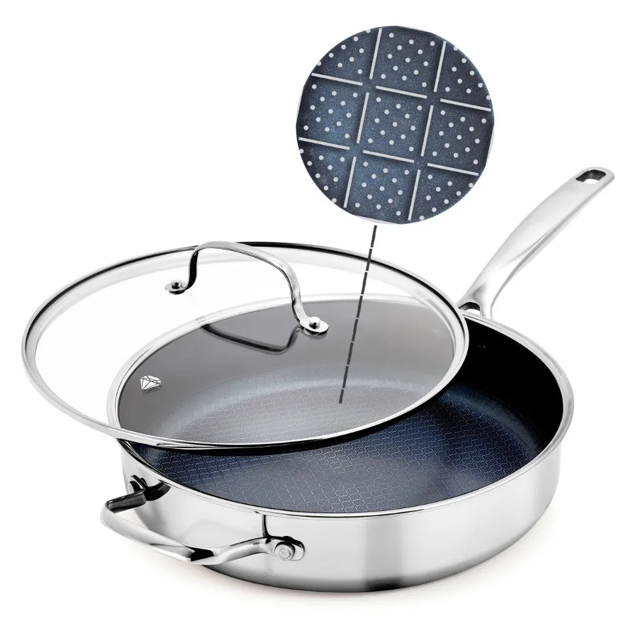 4qt Diamond Bond Ceramic Nonstick Hybrid Stainless Steel Saute Pan with Lid Induction Ready
4qt Diamond Bond Ceramic Nonstick Hybrid Stainless Steel Saute Pan with Lid Induction Ready