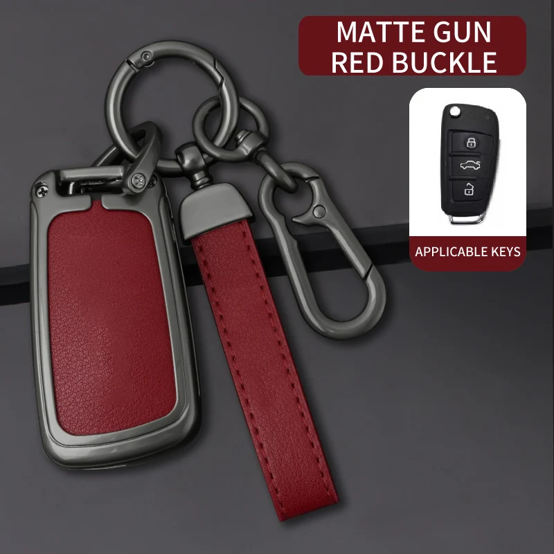 Metal Leather Car Key Cover Case For Audi A4 B7 A6 A8 C5 C6 A1 A3 8P TT Q3 Q2 Q7 TTS R8 S3 S6 RS3 RS6 Auto Keychain Accessories
Metal Leather Car Key Cover Case For Audi A4 B7 A6 A8 C5 C6 A1 A3 8P TT Q3 Q2 Q7 TTS R8 S3 S6 RS3 RS6 Auto Keychain Accessories