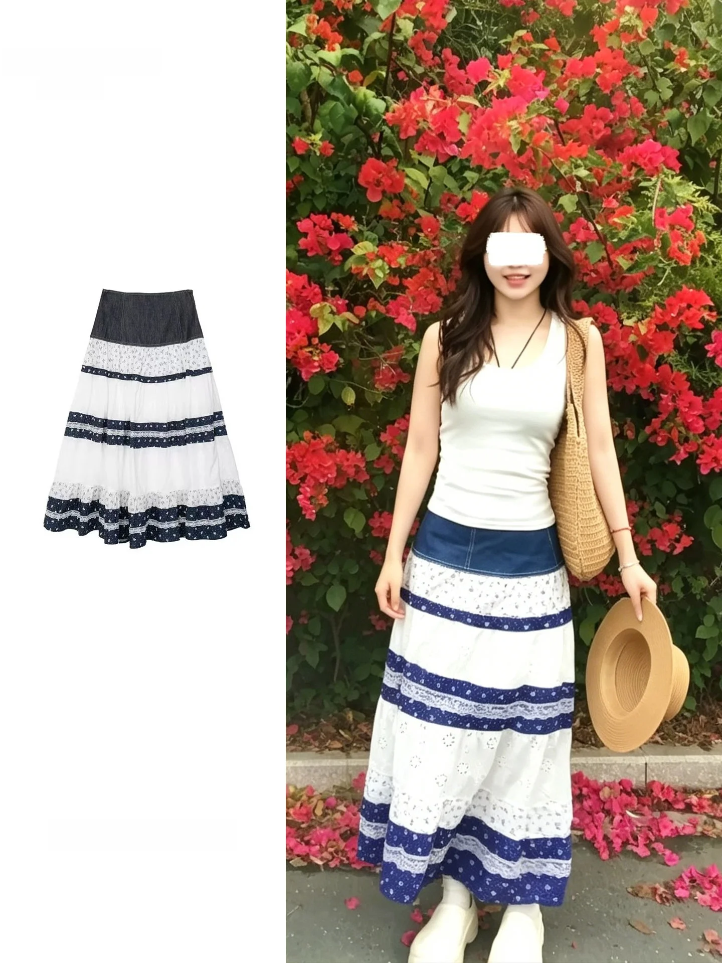 Summer Sweet Style A-Line Skirt with Lace Trim Color Block Cake Design Women's Retro Floral Print High Waist Skirt
Summer Sweet Style A-Line Skirt with Lace Trim Color Block Cake Design Women's Retro Floral Print High Waist Skirt