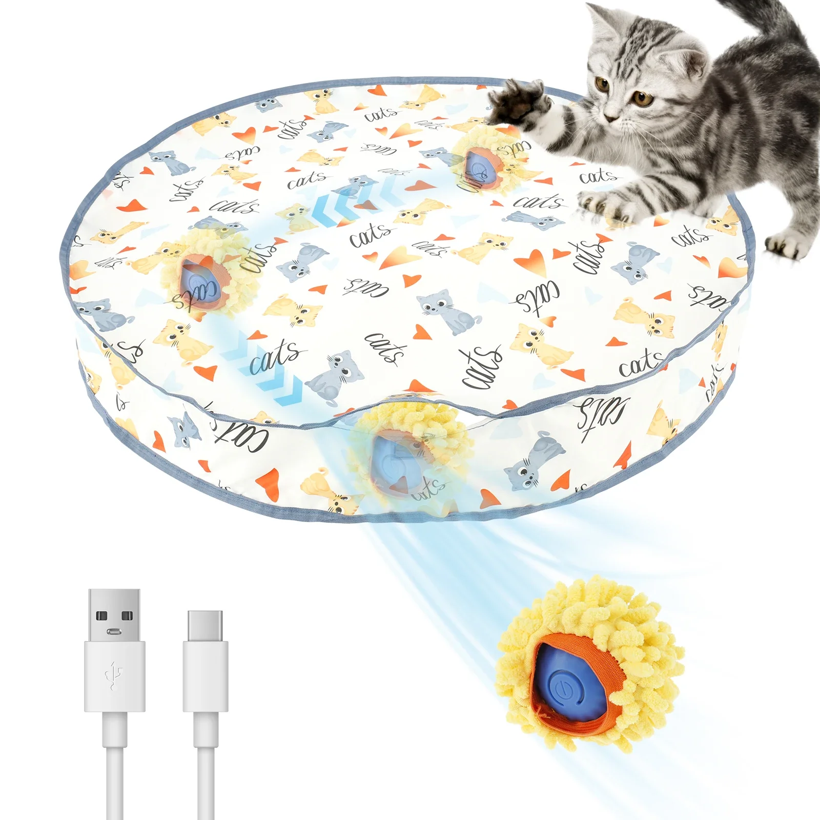 Cat Interactive Toy Ball in Pouch Fast Rolling Hide Automatic Moving Bouncing Pet Smart Toy Interactive Kitten Indoor Ball Bugs
Cat Interactive Toy Ball in Pouch Fast Rolling Hide Automatic Moving Bouncing Pet Smart Toy Interactive Kitten Indoor Ball Bugs