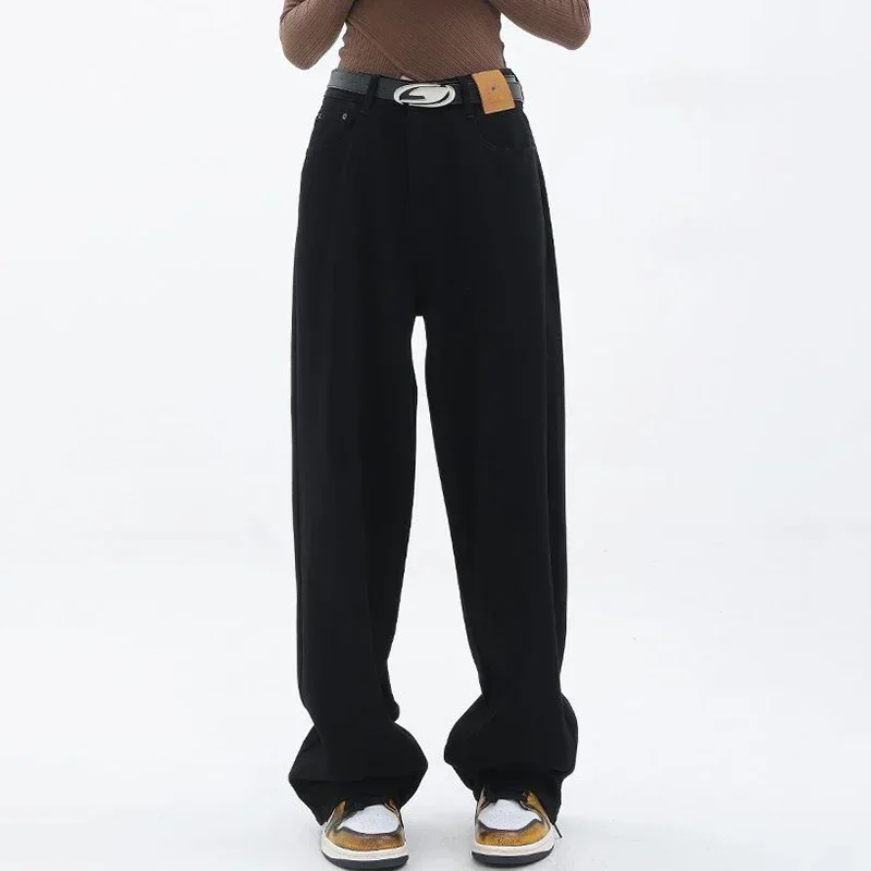 Lady Casual Wide Leg Street Black Blue Denim Trousers Lady Oversized High Waist Casual Pants Woman Loose Korean Vintage Jeans
Lady Casual Wide Leg Street Black Blue Denim Trousers Lady Oversized High Waist Casual Pants Woman Loose Korean Vintage Jeans