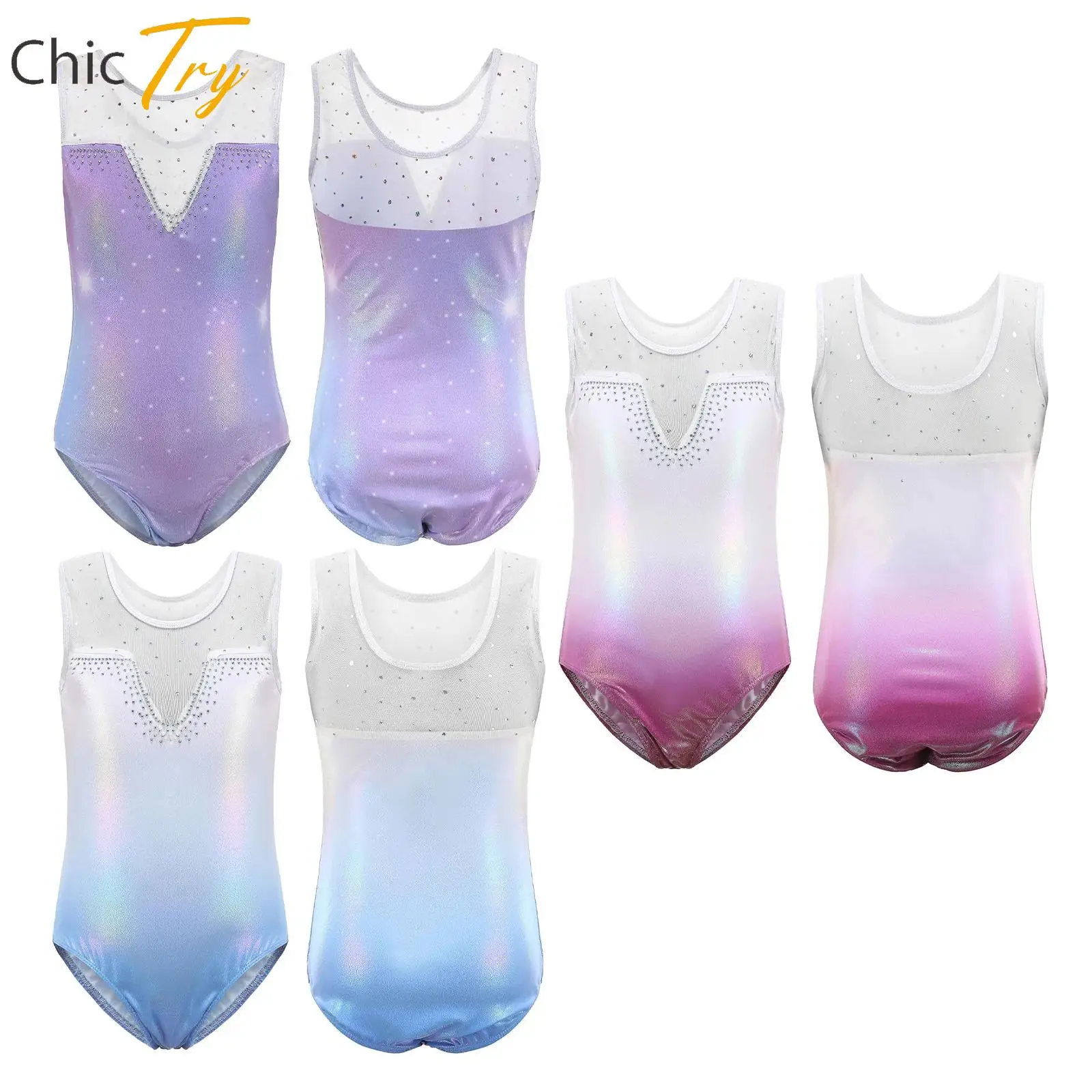 New Girls Sleeveless Ballet Leotard Dancewear Sheer Mesh Metallic Gymnastics Leotard Rhinestones Yoga Bodysuit Ballerina Costume 
New Girls Sleeveless Ballet Leotard Dancewear Sheer Mesh Metallic Gymnastics Leotard Rhinestones Yoga Bodysuit Ballerina Costume